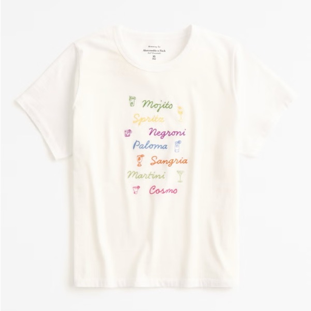 Abercrombie & Fitch Women’s Short Sleeve Drinks Graphic Skimming Tee